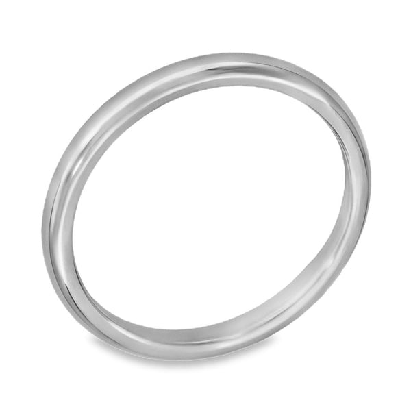 18ct White Gold Court-Shape Wedding Ring - Size I - 2mm