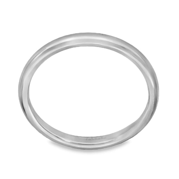 18ct White Gold Court-Shape Wedding Ring - Size I - 2mm