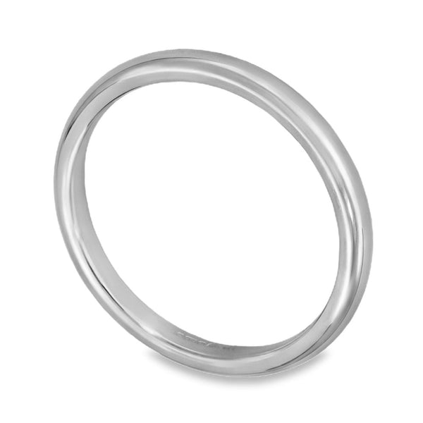 18ct White Gold Court-Shape Wedding Ring - Size I - 2mm