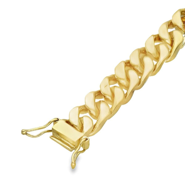 Gents 9ct Yellow Gold Curb ID Bracelet - 8.5" - 93.7g