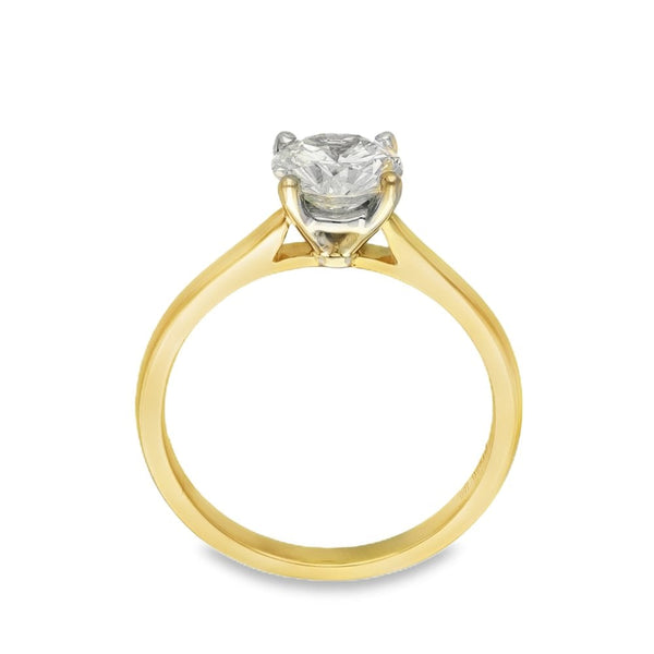 18ct Yellow Gold Diamond Engagement Ring - Size M - 1.10ct
