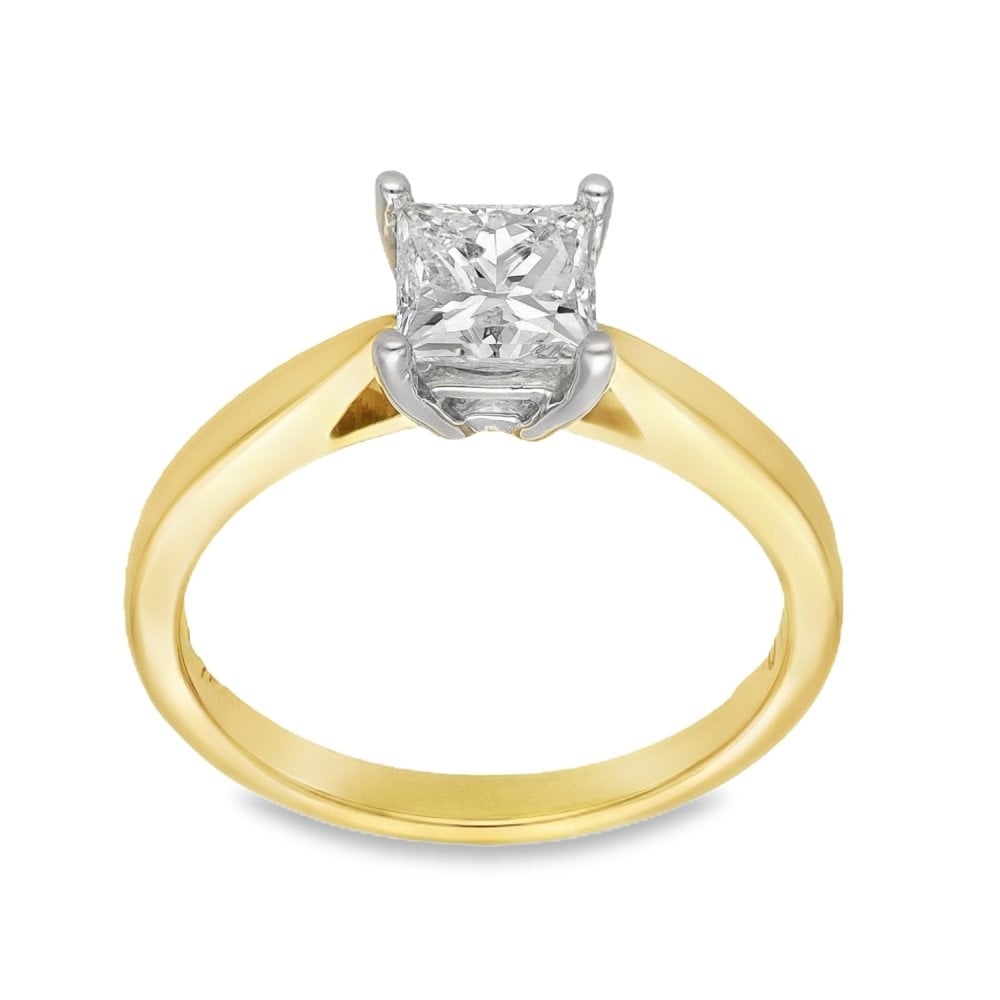 18ct Yellow Gold Diamond Engagement Ring - Size M - 0.99ct