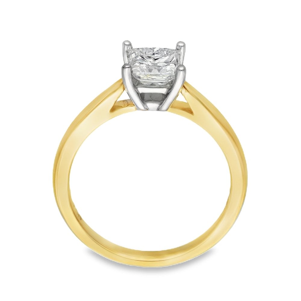 18ct Yellow Gold Diamond Engagement Ring - Size M - 0.99ct