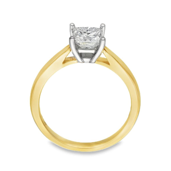 18ct Yellow Gold Diamond Engagement Ring - Size M - 0.99ct