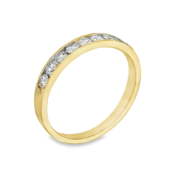 9ct Yellow Gold Diamond Half-Eternity Ring - Size M - 0.50ct