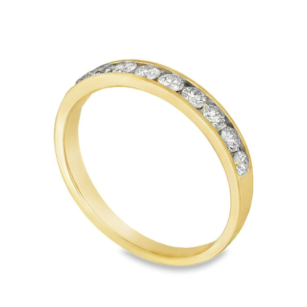 9ct Yellow Gold Diamond Half-Eternity Ring - Size M - 0.50ct