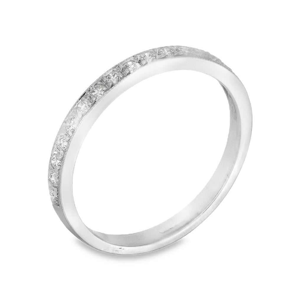 18ct White Gold Diamond Half-Eternity Ring - Size N - 0.25ct
