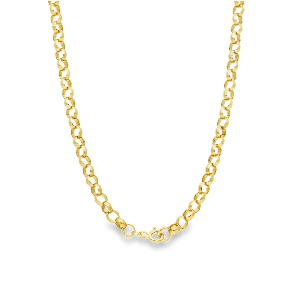 9ct Yellow Gold Belcher Necklace - 22" - 19.7g