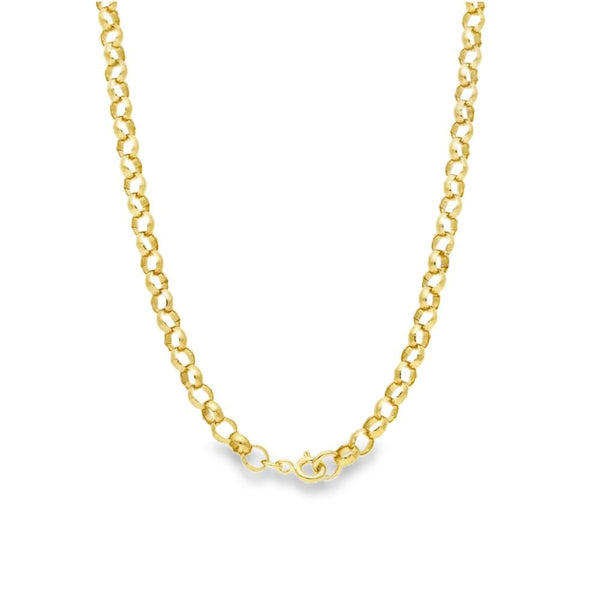 9ct Yellow Gold Belcher Necklace - 22" - 19.7g