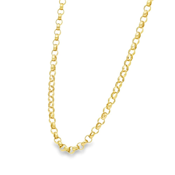 9ct Yellow Gold Belcher Necklace - 22" - 19.7g