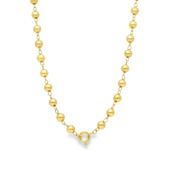 9ct Yellow Gold Ball Chain - 16" - 11.1g