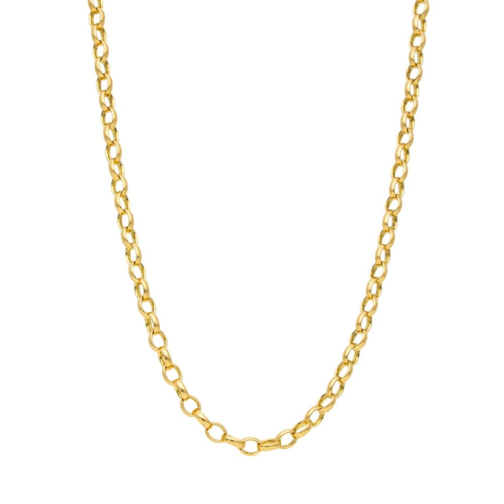 9ct Yellow Gold Oval Belcher Chain - 23" - 12.1g
