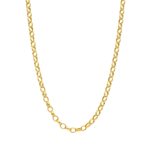 9ct Yellow Gold Oval Belcher Chain - 23" - 12.1g