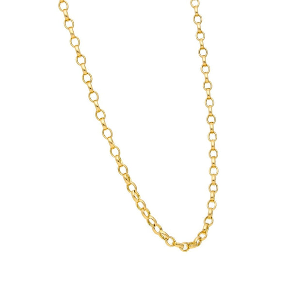 9ct Yellow Gold Oval Belcher Chain - 23" - 12.1g
