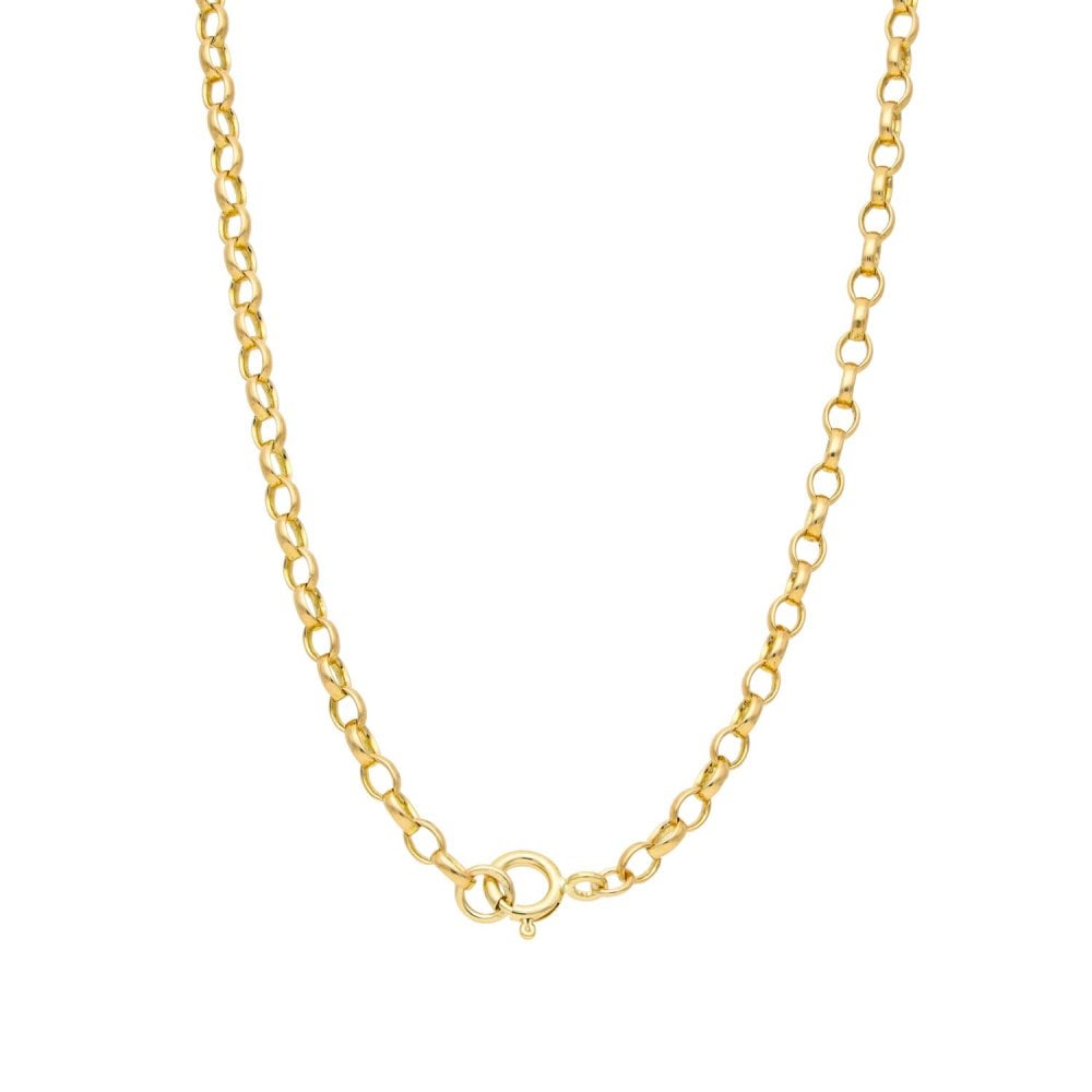 9ct Yellow Gold Oval Belcher Chain - 23" - 12.1g