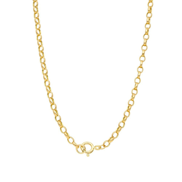 9ct Yellow Gold Oval Belcher Chain - 23" - 12.1g