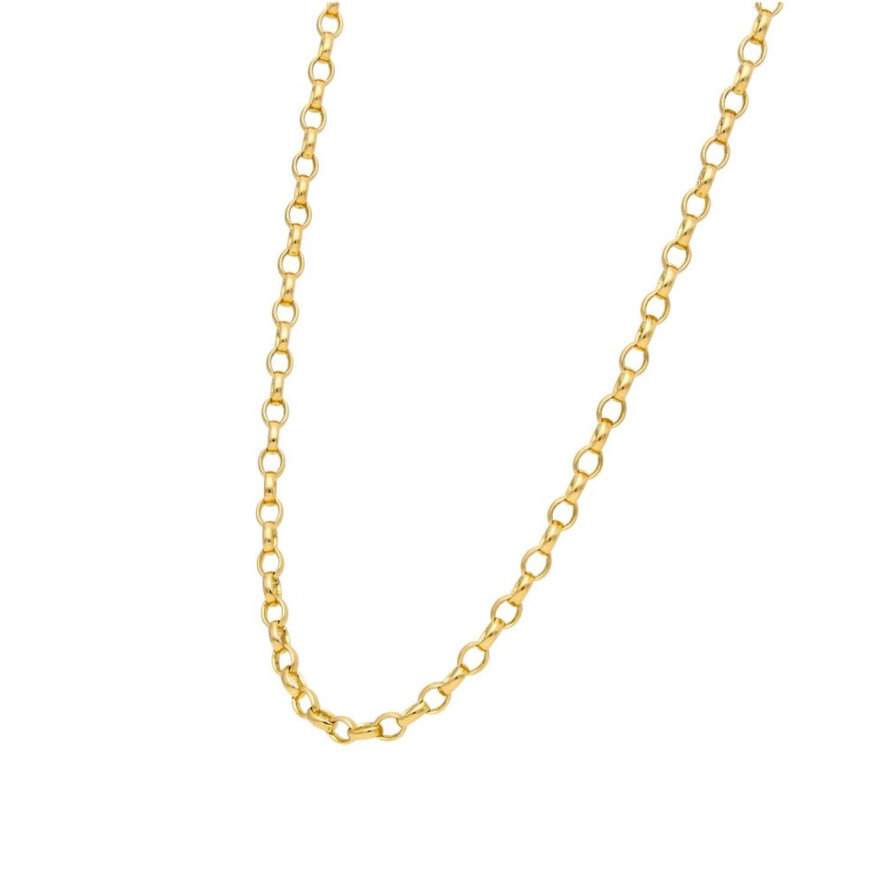9ct Yellow Gold Oval Belcher Chain - 23" - 12.1g