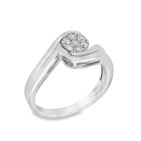 18ct White Gold Enhancer Ring - Size N - 7mm
