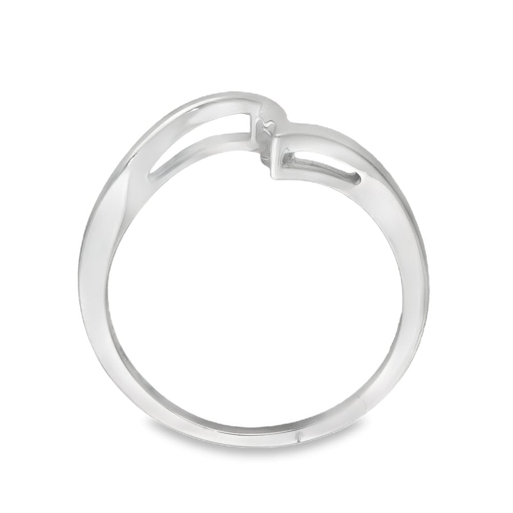 18ct White Gold Enhancer Ring - Size N - 7mm