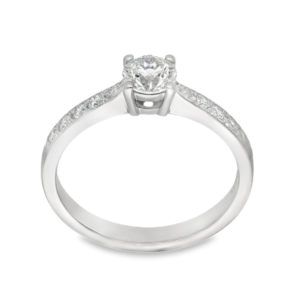 950 Platinum Diamond Engagement Ring - Size L - 0.65ct