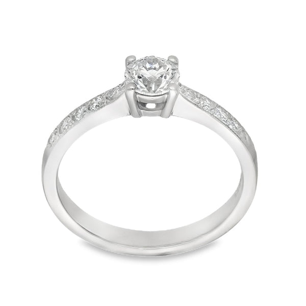 950 Platinum Diamond Engagement Ring - Size L - 0.65ct
