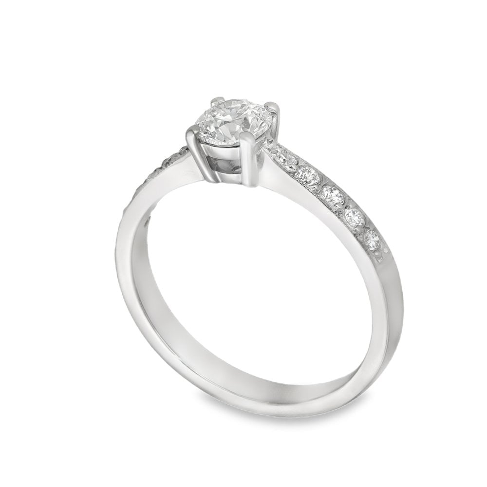 950 Platinum Diamond Engagement Ring - Size L - 0.65ct