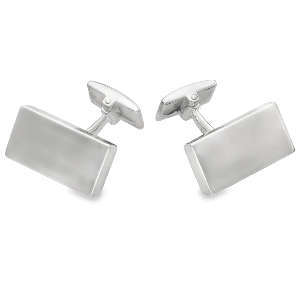 925 Silver Rectangular Cufflinks - 22x11.5mm - 17.2g
