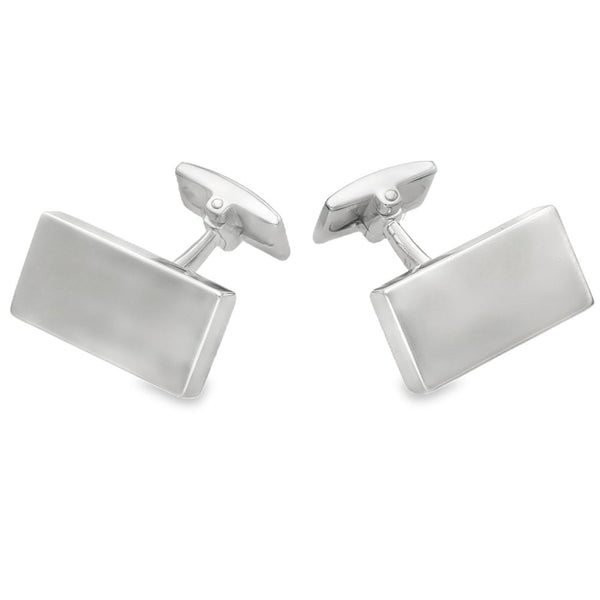 925 Silver Rectangular Cufflinks - 22x11.5mm - 17.2g