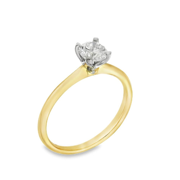 18ct Yellow Gold Diamond Engagement Ring - Size M - 0.67ct