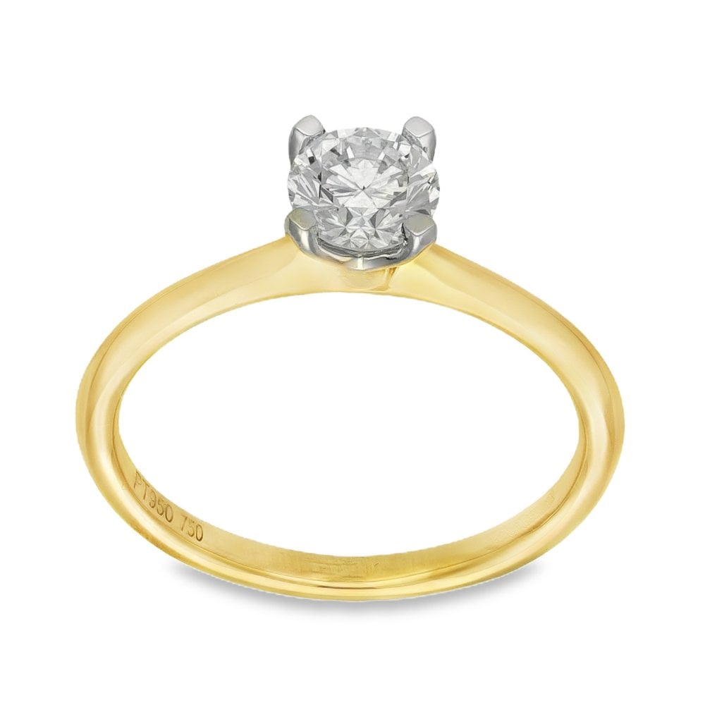 18ct Yellow Gold Diamond Engagement Ring - Size M - 0.67ct