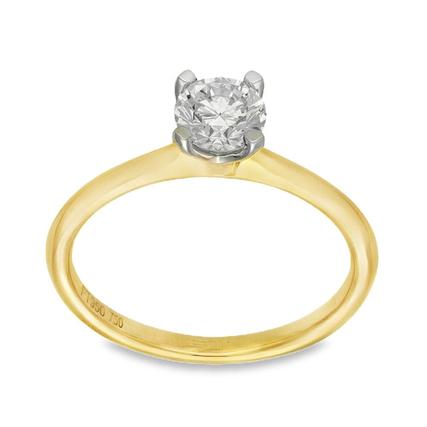 18ct Yellow Gold Diamond Engagement Ring - Size M - 0.67ct