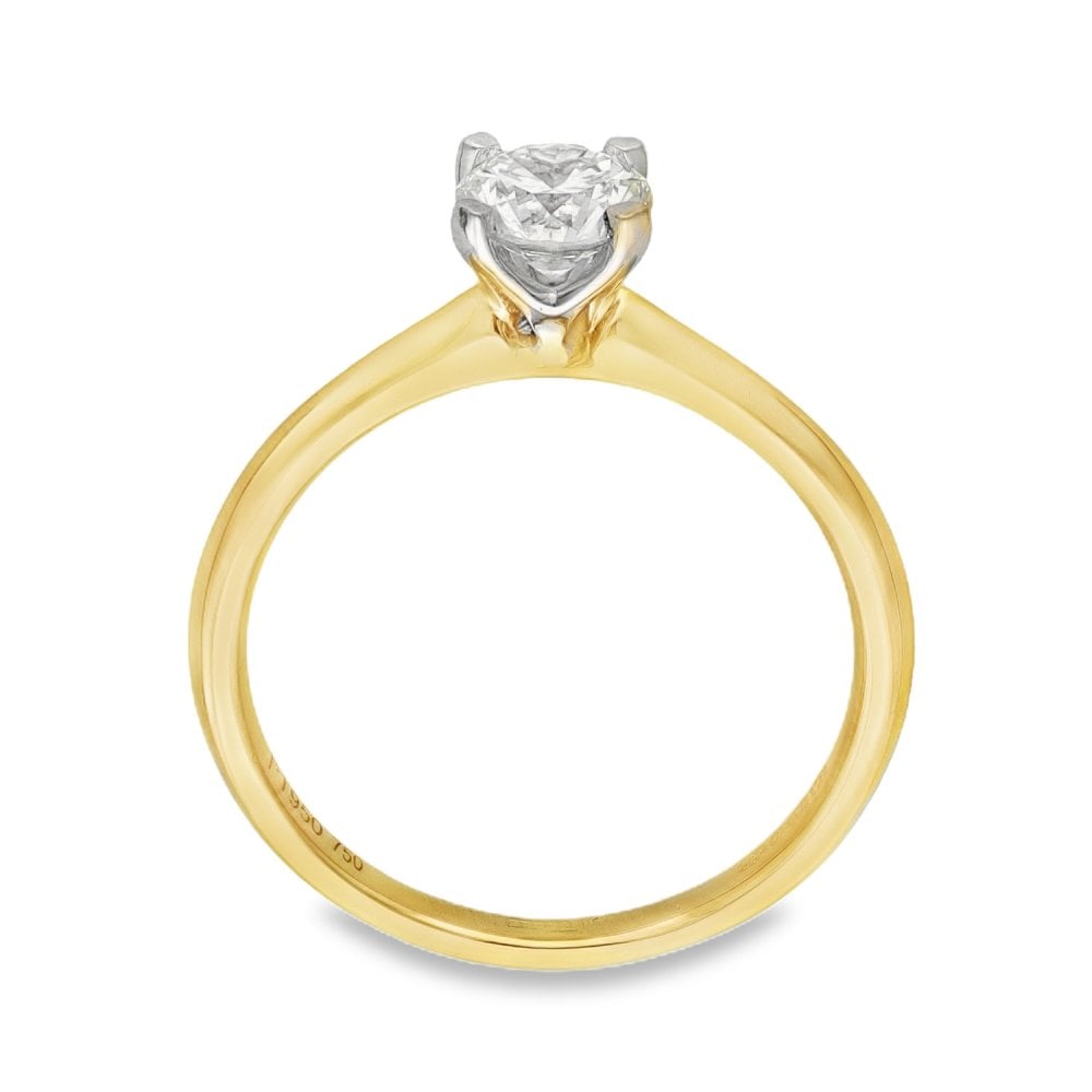 18ct Yellow Gold Diamond Engagement Ring - Size M - 0.67ct