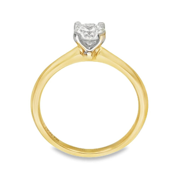 18ct Yellow Gold Diamond Engagement Ring - Size M - 0.67ct