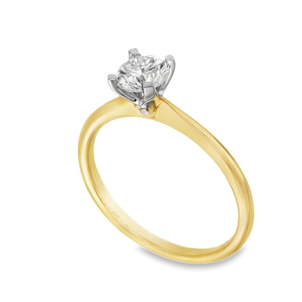 18ct Yellow Gold Diamond Engagement Ring - Size M - 0.67ct