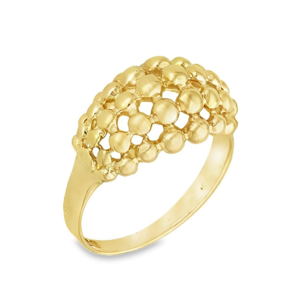 9ct Yellow Gold Shot Ring - Size M½ - 11mm