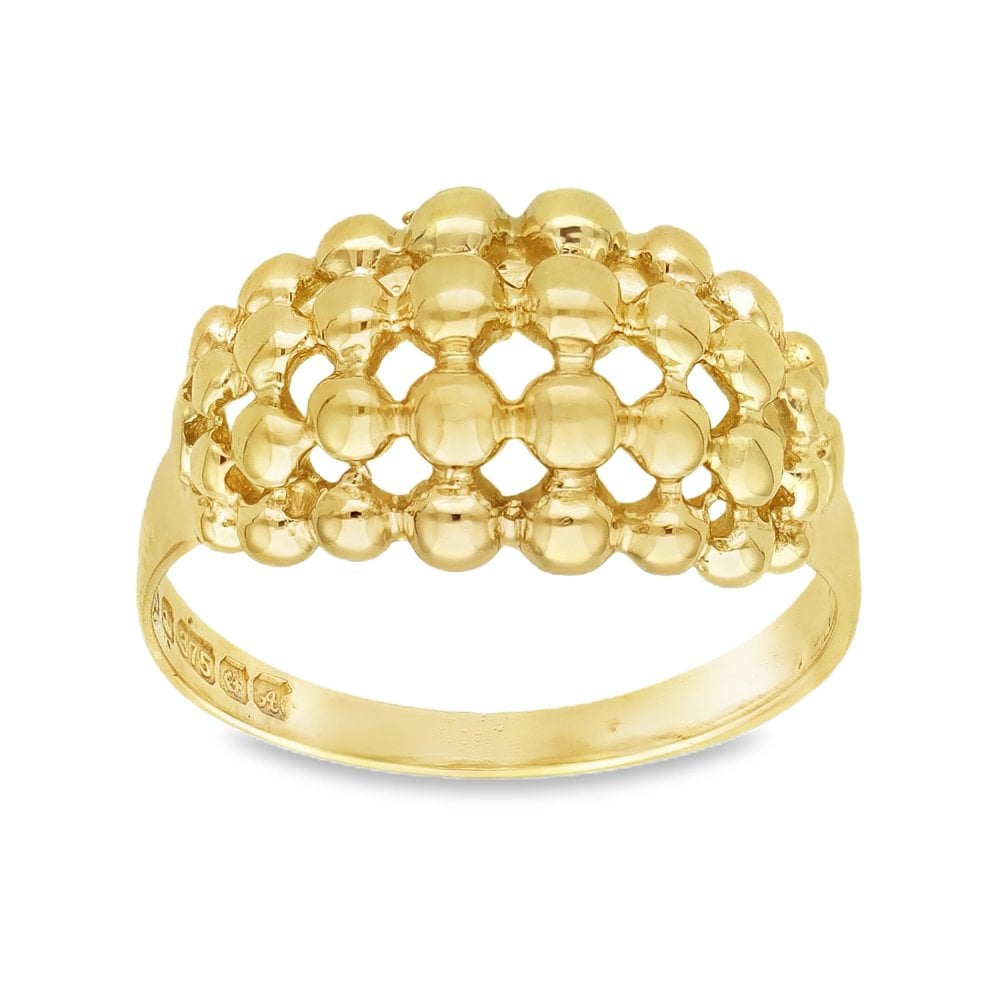 9ct Yellow Gold Shot Ring - Size M½ - 11mm
