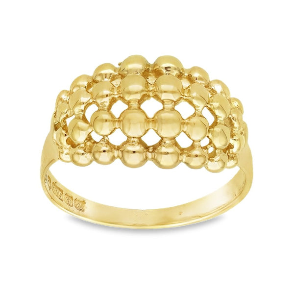 9ct Yellow Gold Shot Ring - Size M½ - 11mm