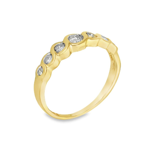 18ct Yellow Gold Diamond Half-Eternity Ring - Size L - 0.34ct