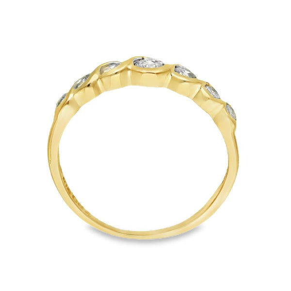 18ct Yellow Gold Diamond Half-Eternity Ring - Size L - 0.34ct