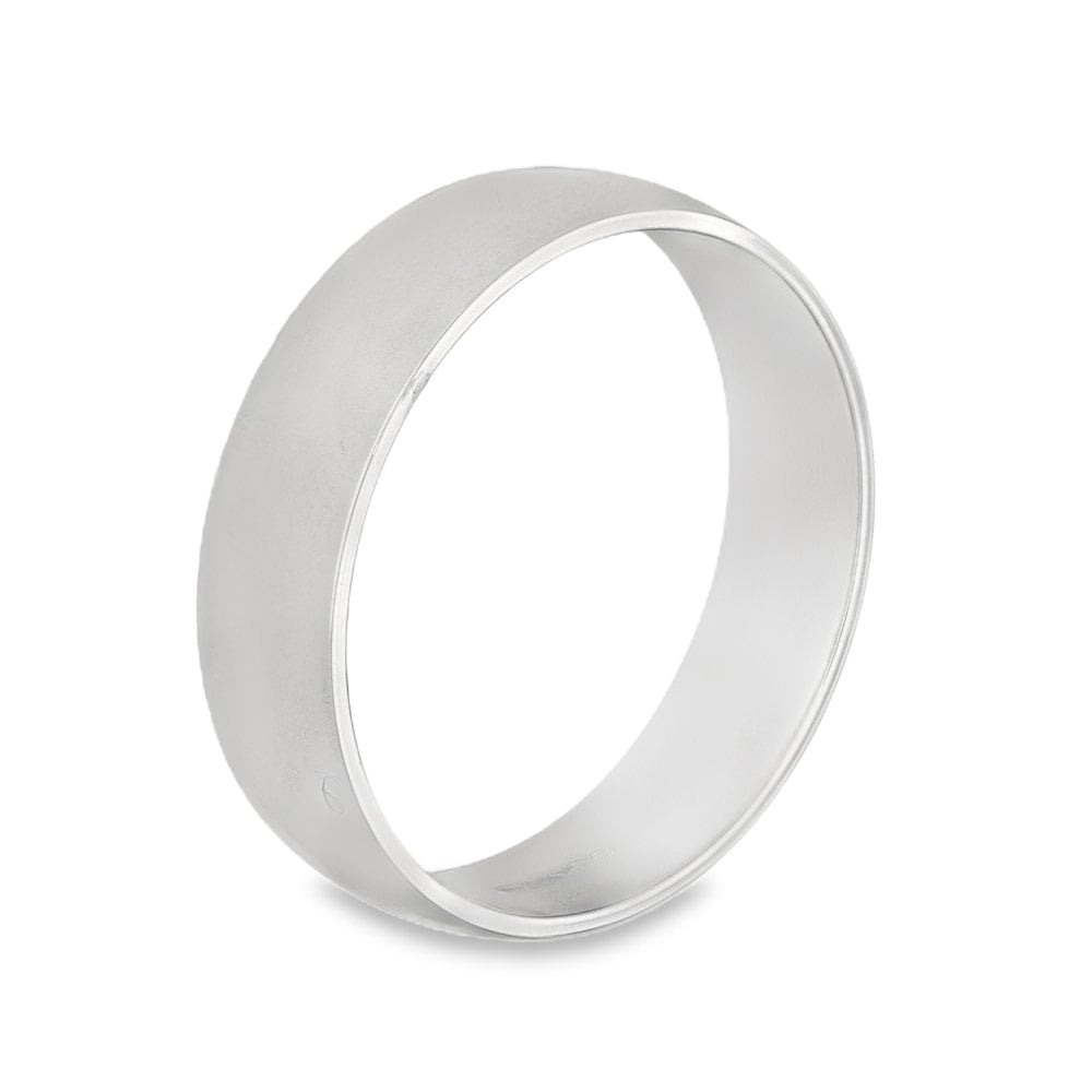 950 Platinum D-Shape Wedding Band - Size Q - 5mm