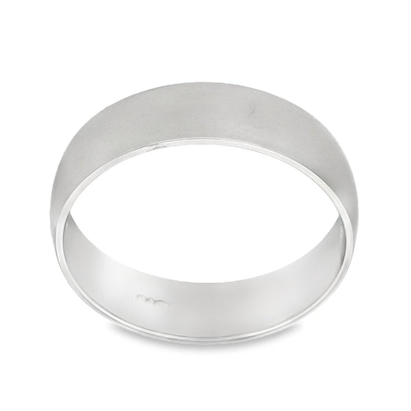950 Platinum D-Shape Wedding Band - Size Q - 5mm