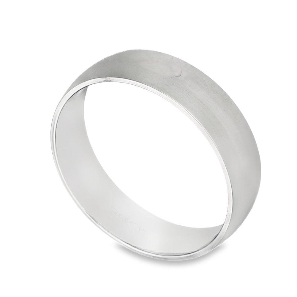 950 Platinum D-Shape Wedding Band - Size Q - 5mm