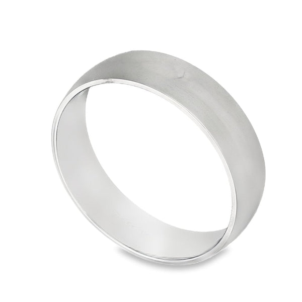950 Platinum D-Shape Wedding Band - Size Q - 5mm