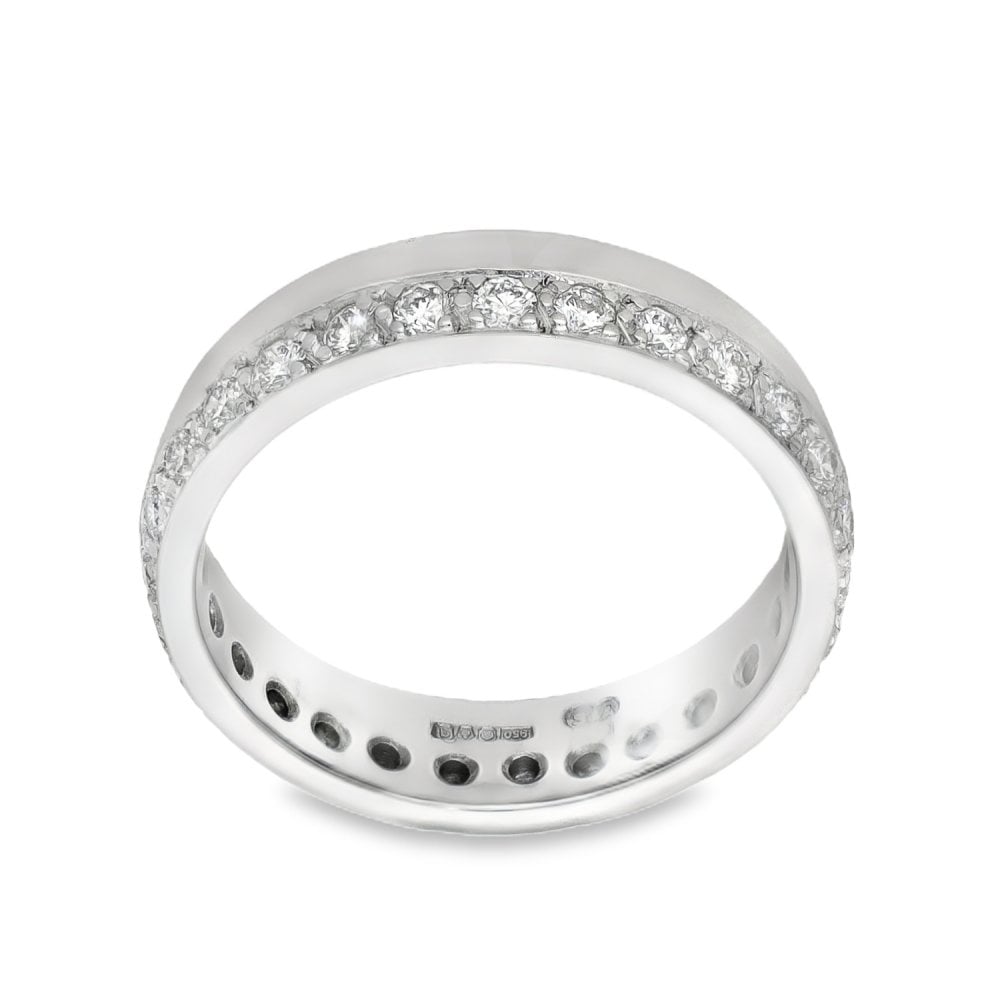 950 Platinum Diamond Eternity Wedding Band - Size K - 0.54ct