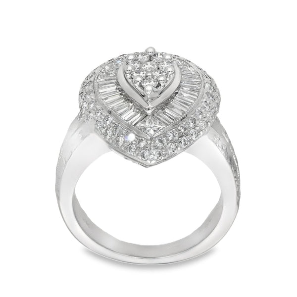 18ct White Gold Diamond Pear Shape Cluster Ring - 1.97ct