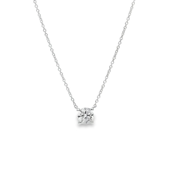 18ct White Gold 0.47ct Diamond Pendant & Necklace - 16" - 1.9g