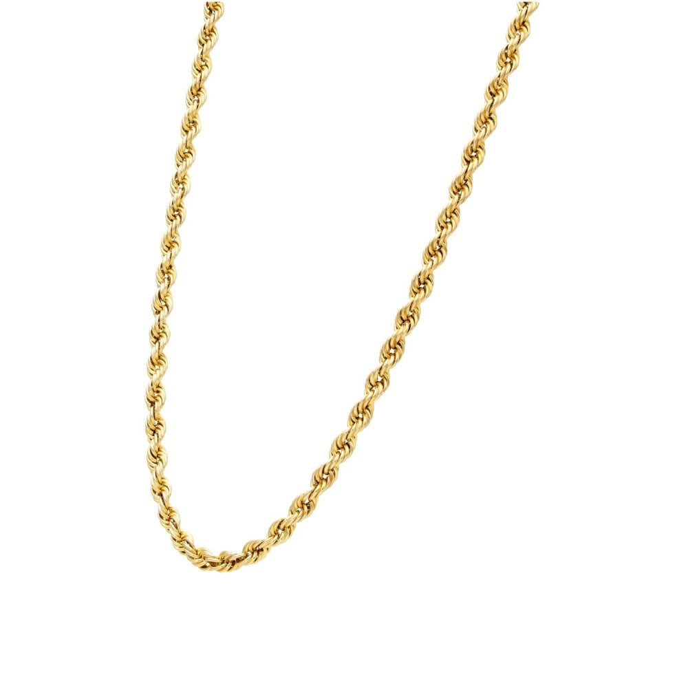9ct Yellow Gold Rope Chain - 20" - 7.3g