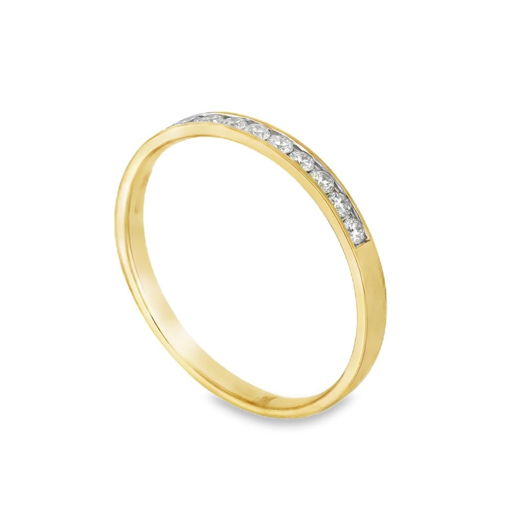 9ct Yellow Gold Diamond Half-Eternity Ring - Size O½ - 0.20ct
