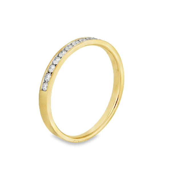 9ct Yellow Gold Diamond Half-Eternity Ring - Size M½ - 0.15ct