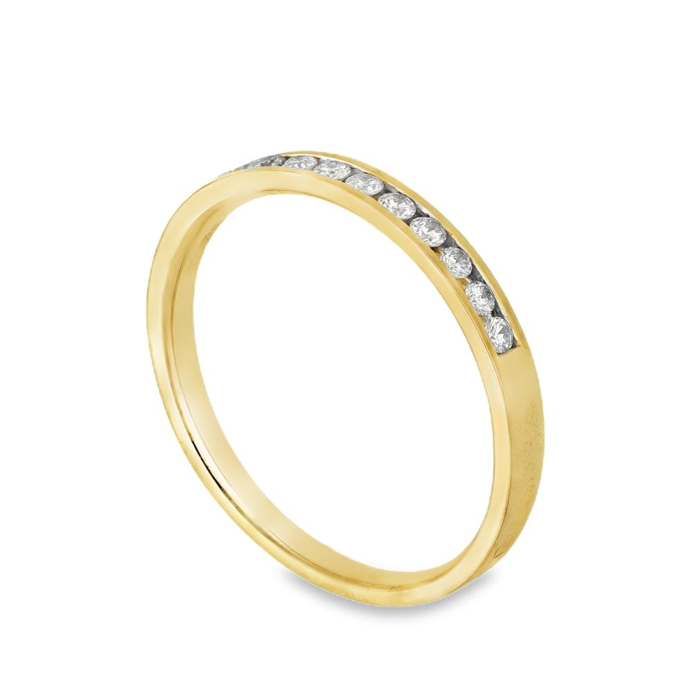 9ct Yellow Gold Diamond Half-Eternity Ring - Size M½ - 0.15ct